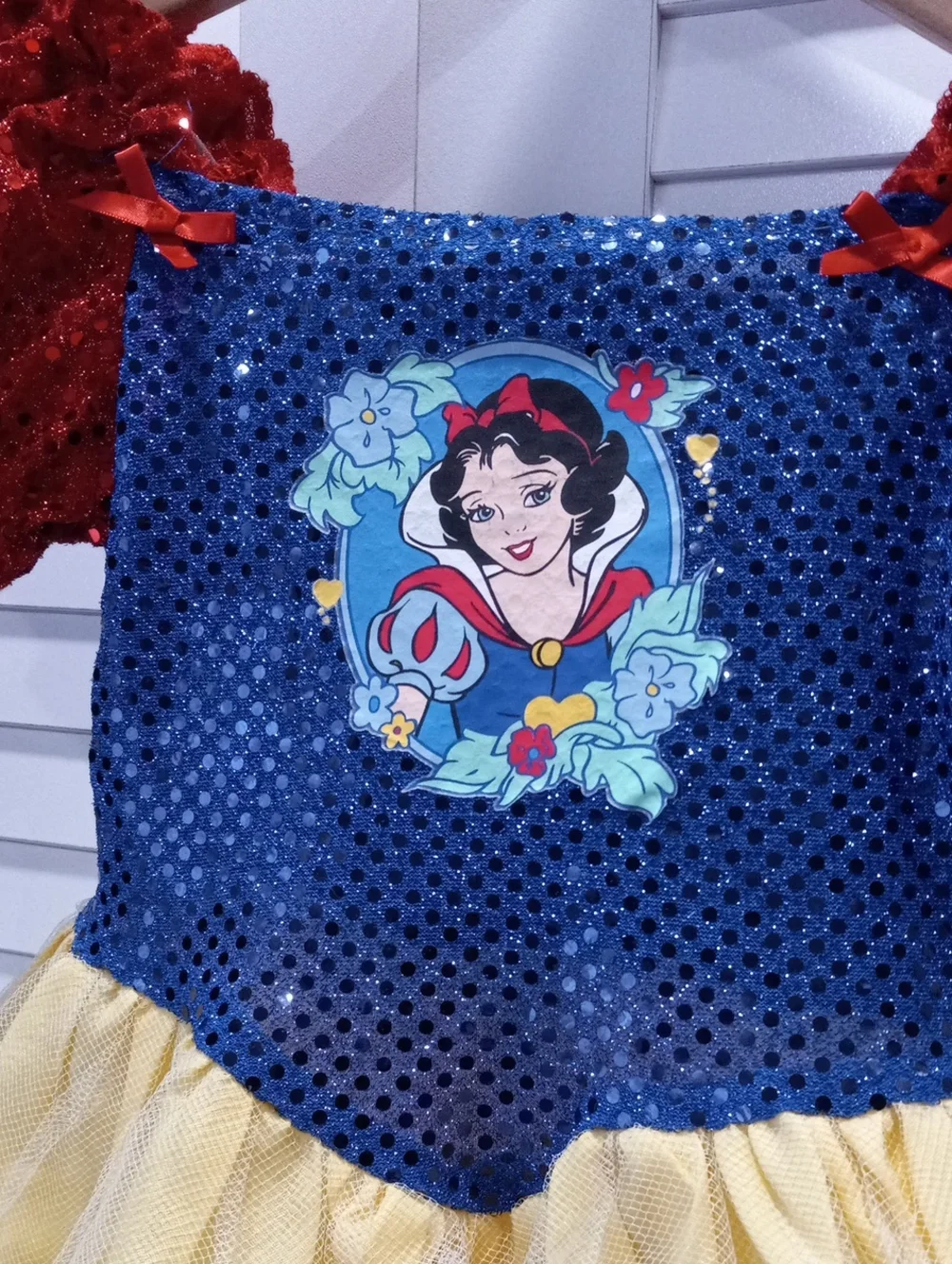 Disney Princess Snow White Sequin Dress in Blue, Red & Yellow - Picture 4 of 12